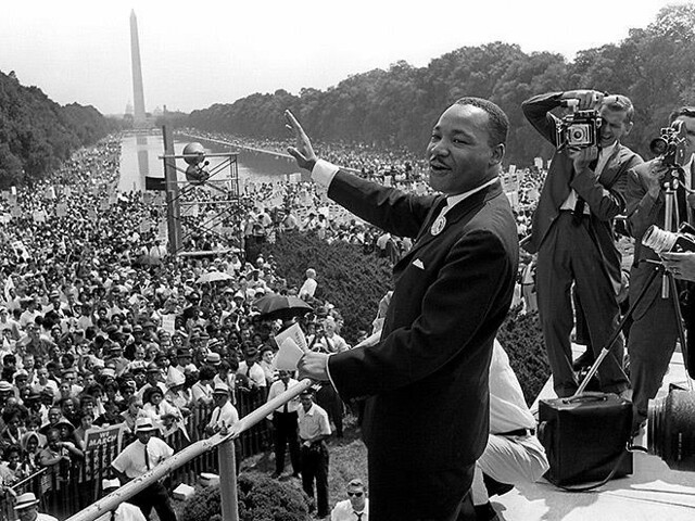 Dr. Martin Luther King, Jr. giving his speech.