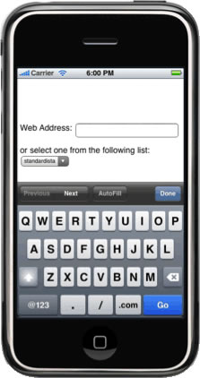 URL input type in iphone and android