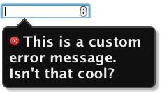 custom error message